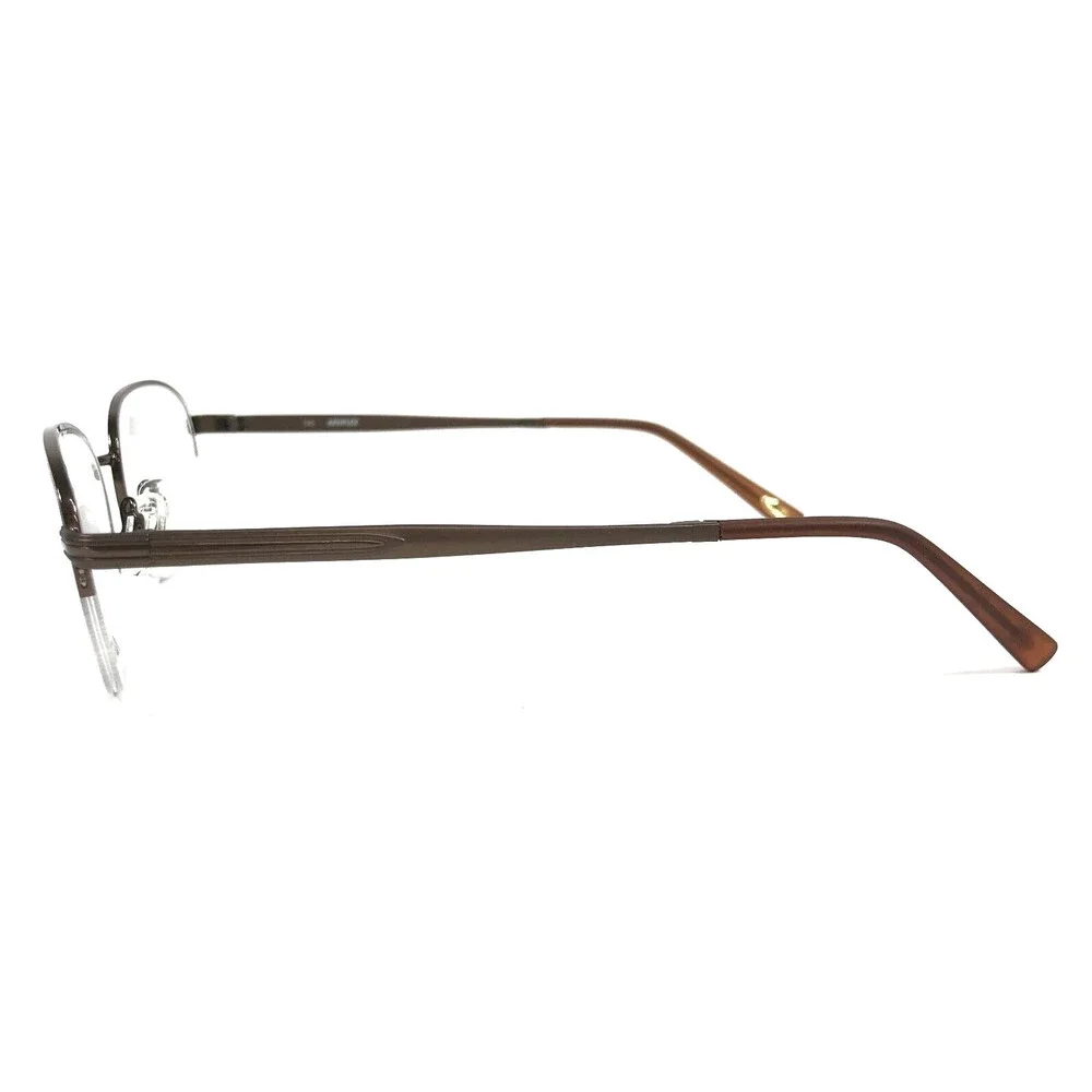 Autoflex Eyeglasses Frames SIR DUKE 210 Satin Brown Round Half Rim 53-19-140